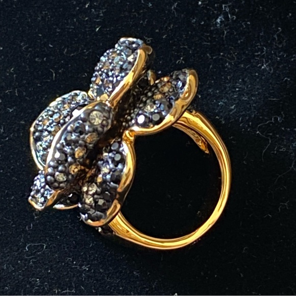 Vintage QVC Joan Rivers Classics Collection Black Glam Rose Ring Size 8 - Picture 2 of 6